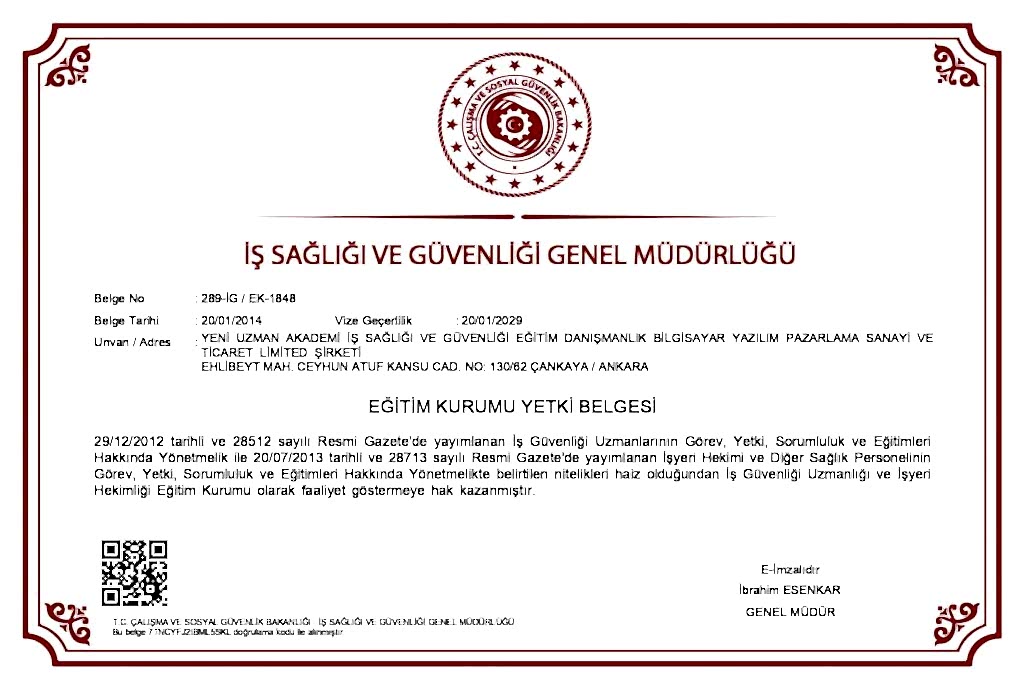 İş Güvenliği Kursu / A,B,C Sınıfı İSG Kursu / İSG Eğitimi 13 ankara isg kursu yetki belgesi