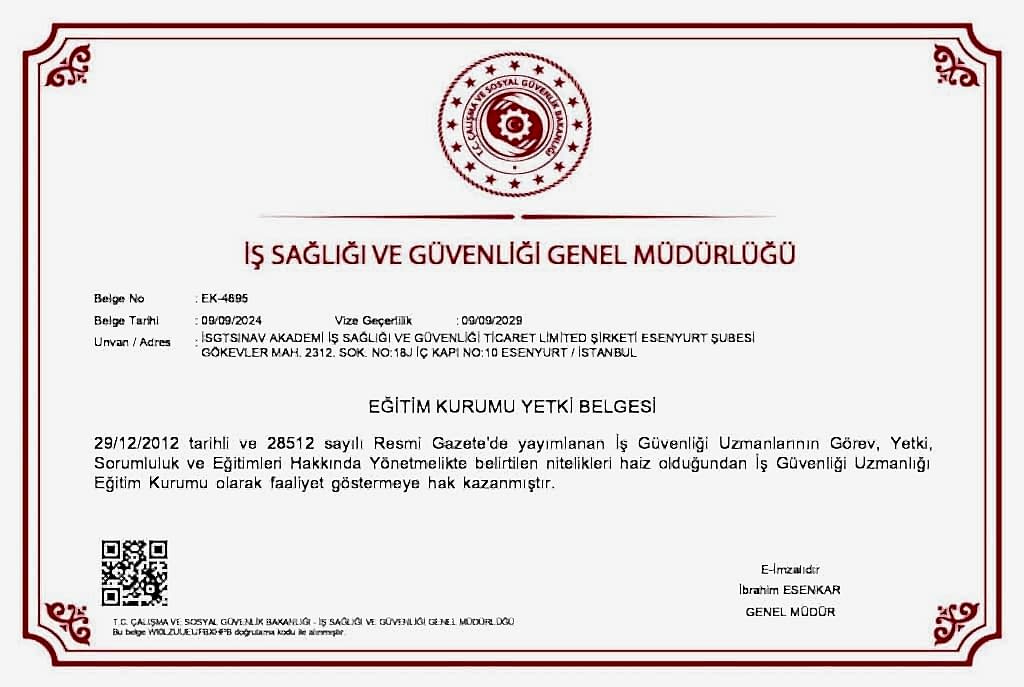 İş Güvenliği Kursu / A,B,C Sınıfı İSG Kursu / İSG Eğitimi 12 beylikduzu isg kursu yetki belgesi