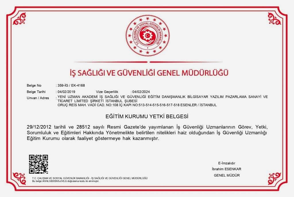 İş Güvenliği Kursu / A,B,C Sınıfı İSG Kursu / İSG Eğitimi 9 esenler isg kursu yetki belgesi