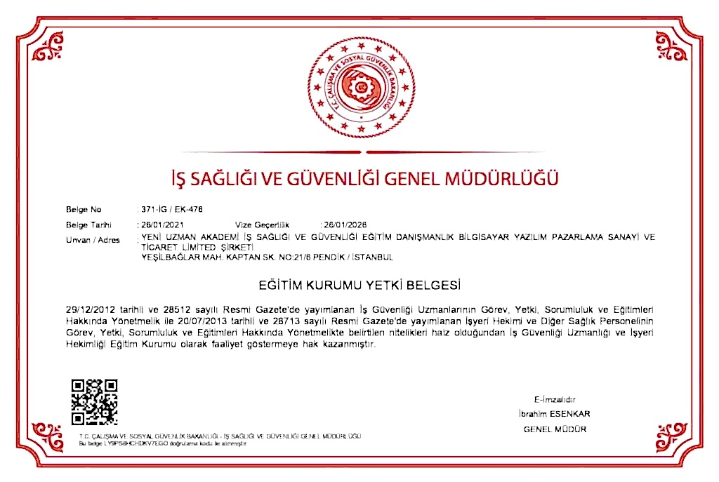 İş Güvenliği Kursu / A,B,C Sınıfı İSG Kursu / İSG Eğitimi 10 pendik isg kursu yetki belgesi